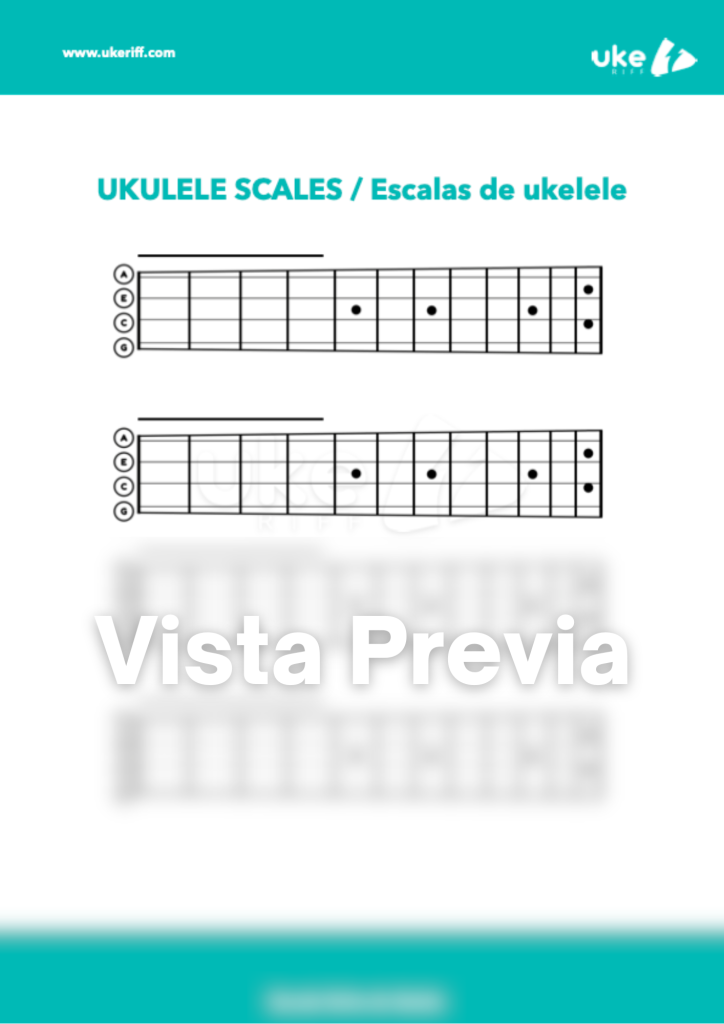 Plantilla de escalas de ukelele (PDF descargable)